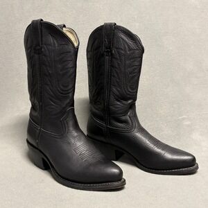 DURANGO Women's Black Leather Western Boots Size 7.5 Botas Vaqueras Cowboy
